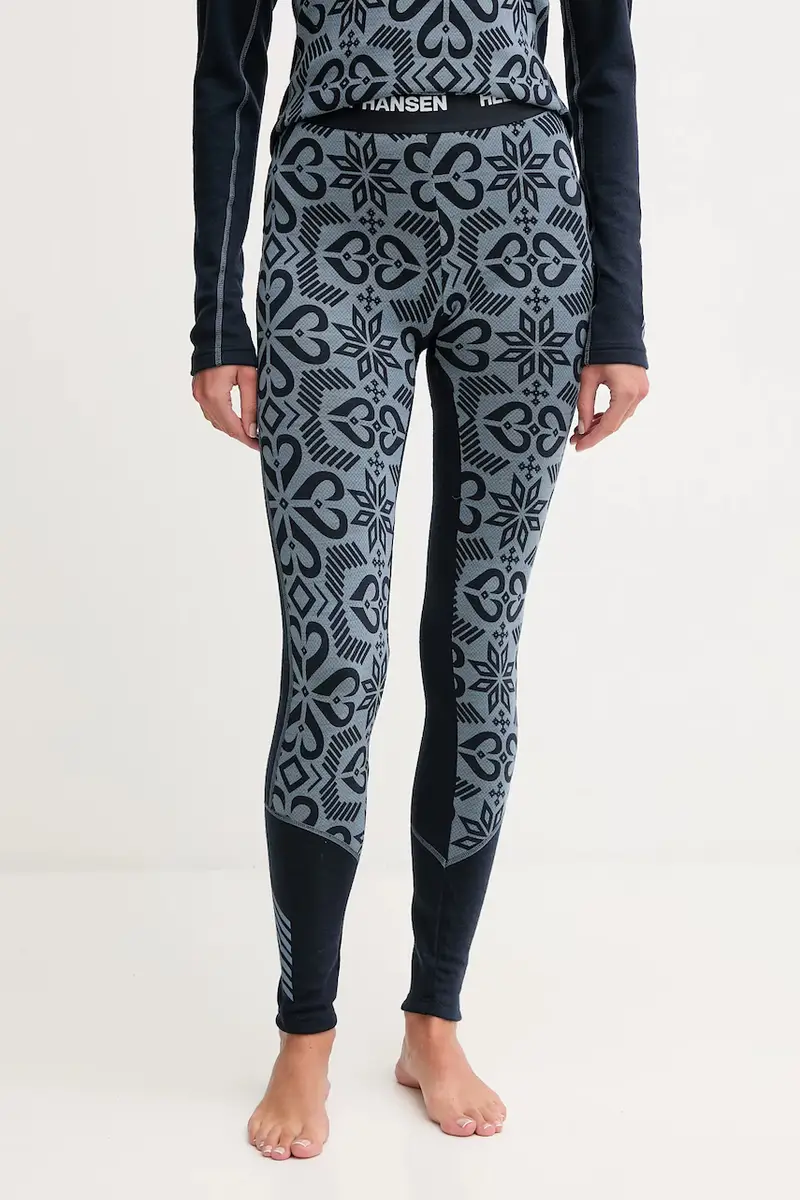 Helly Hansen leggings funzionali Lifa Merino Midweight colore blu 49411 Blu navy