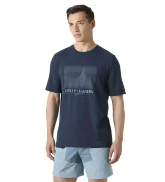 Helly Hansen per uomo 34419 T-shirt blu navy con grafica HP Race, Casual, Cotone, Manica corta