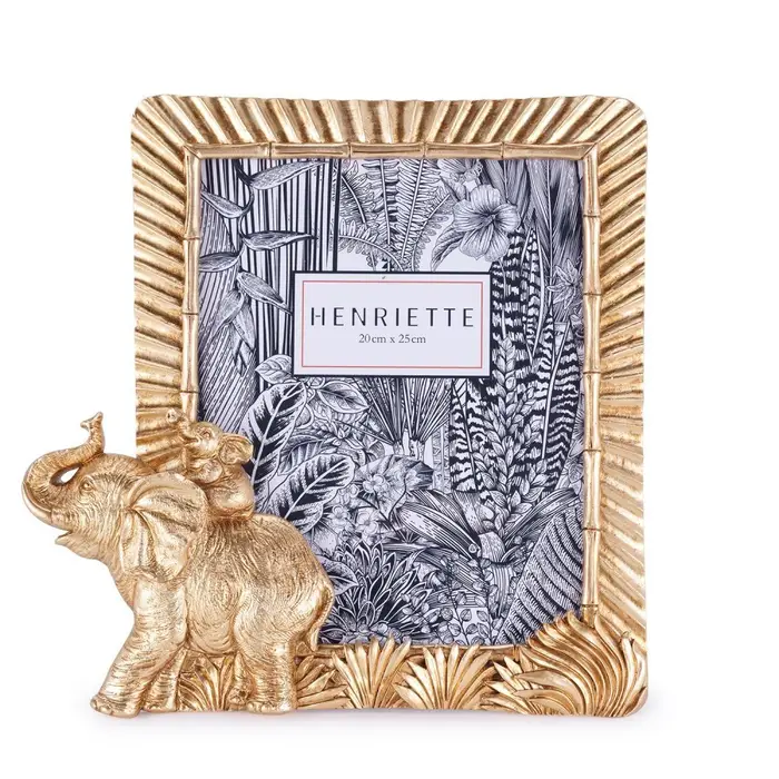HENRIETTE Cornice Elefanti Oro - Resina