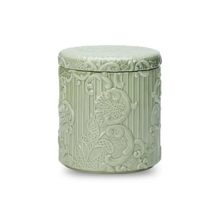 HENRIETTE Scatola Decorativa In Ceramica Ø16 H 18 Cm