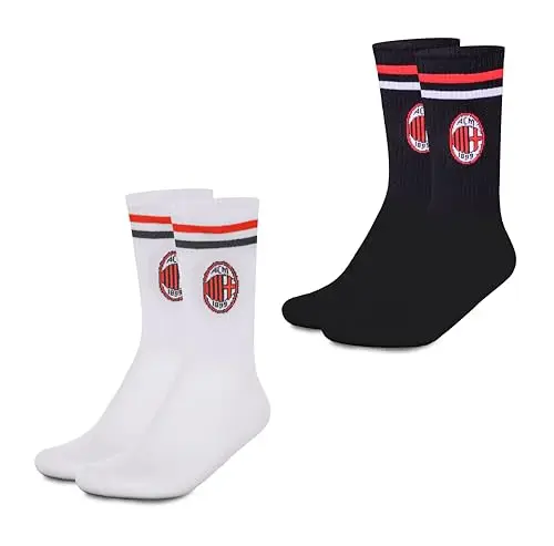 hermet A.C. Milan, Set Calze Sport, Pacco da 2, 2 Paia di Calzini, Unisex
