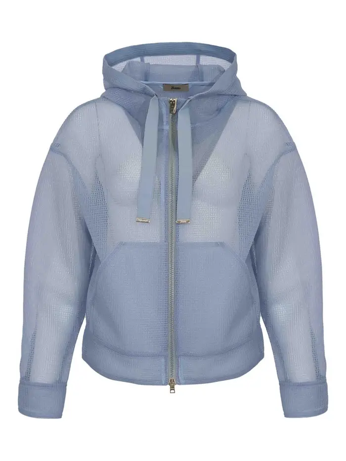 Giacca In See-Through Mesh Azzurro