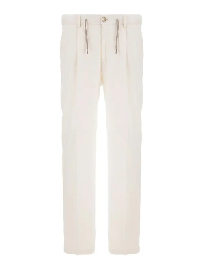 Herno Pantaloni Resort Avorio Cashmere Seta Bianco