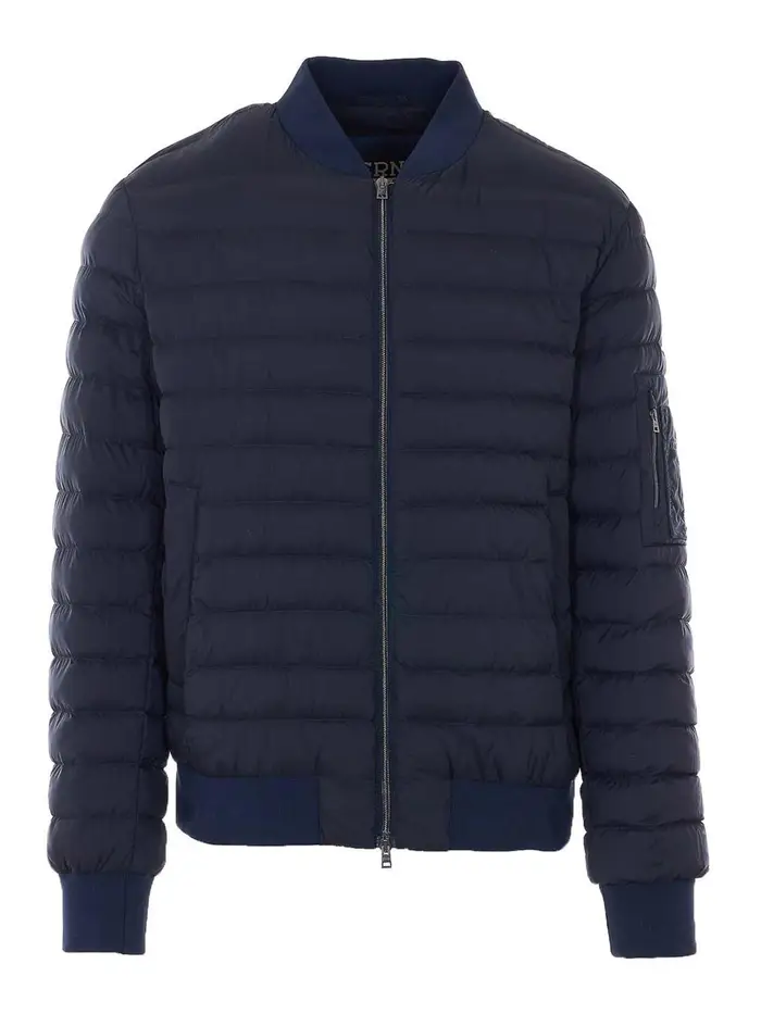 Piumino Blu Con Chiusura Zip Frontale
