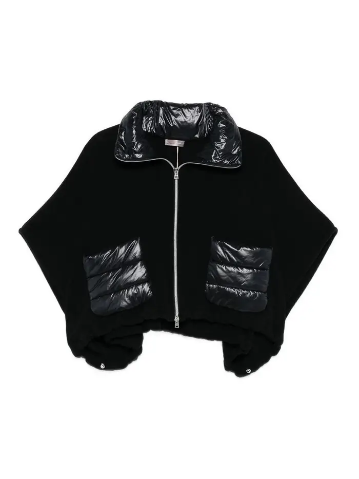 Poncho a maniche corte Nero