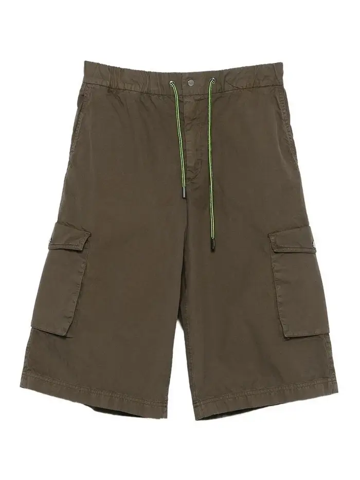 Shorts in cotone verde con tasche