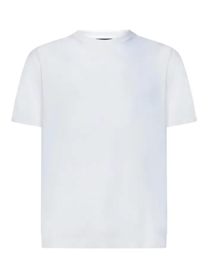 T-shirt bianca in piqué di cotone Bianco