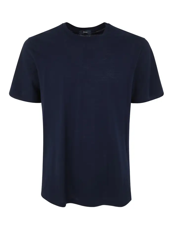 Herno T-shirt in crêpe di cotone Blu