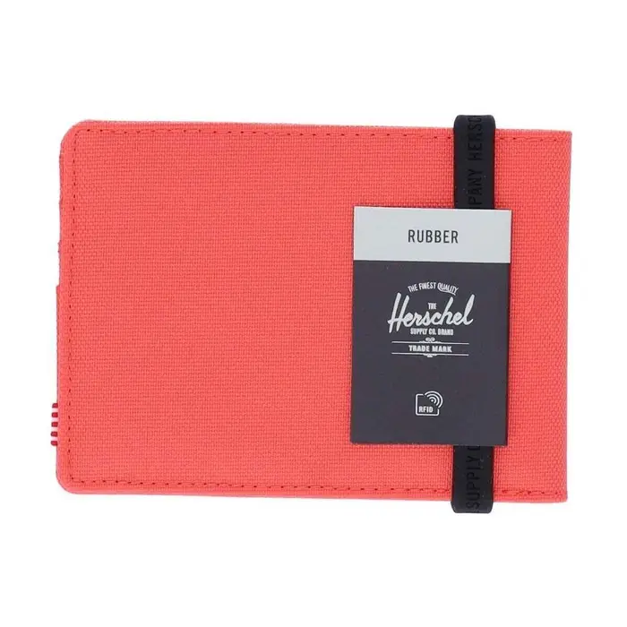 Herschel Portafoglio Roy Rubber Rfid Hot Coral Multicolore