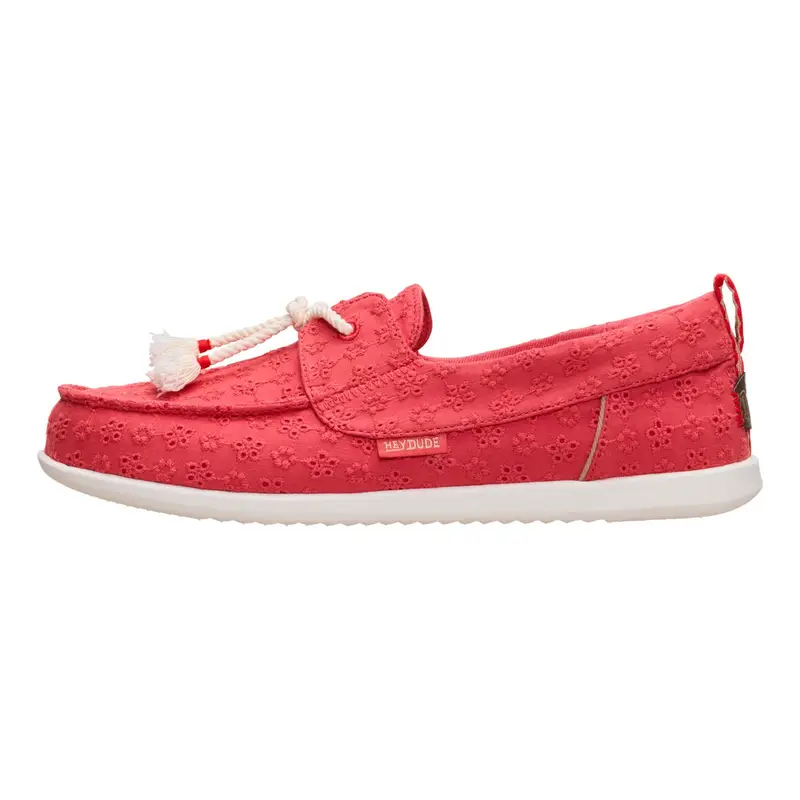 HEY DUDE Harbor Breeze Lo Eyelet Washed Red