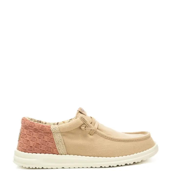 Hey Dude mocassini da uomo con tomaia in tessuto e inserti a contrasto beige