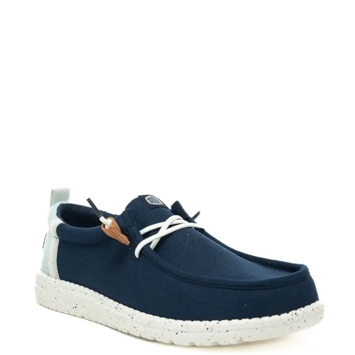 Hey Dude mocassini da uomo con tomaia in tessuto e inserti a contrasto colore blu navy blazer