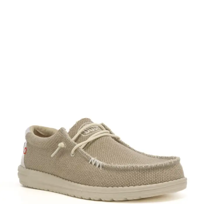Hey Dude scarpe uomo wally braided slip on beige e bianche in tessuto