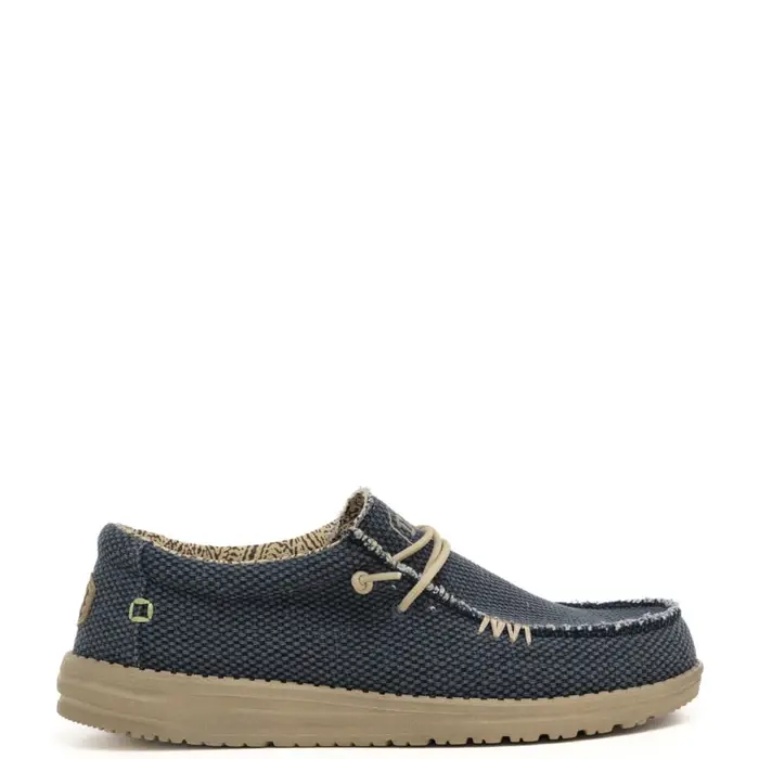 Hey Dude scarpe uomo wally braided slip on blu in tessuto
