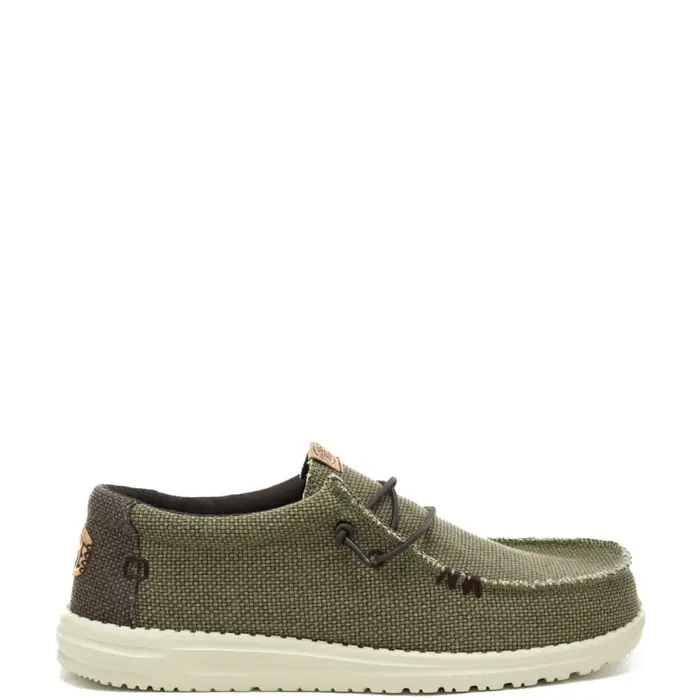 Hey Dude scarpe uomo wally braided slip on in tessuto oliva