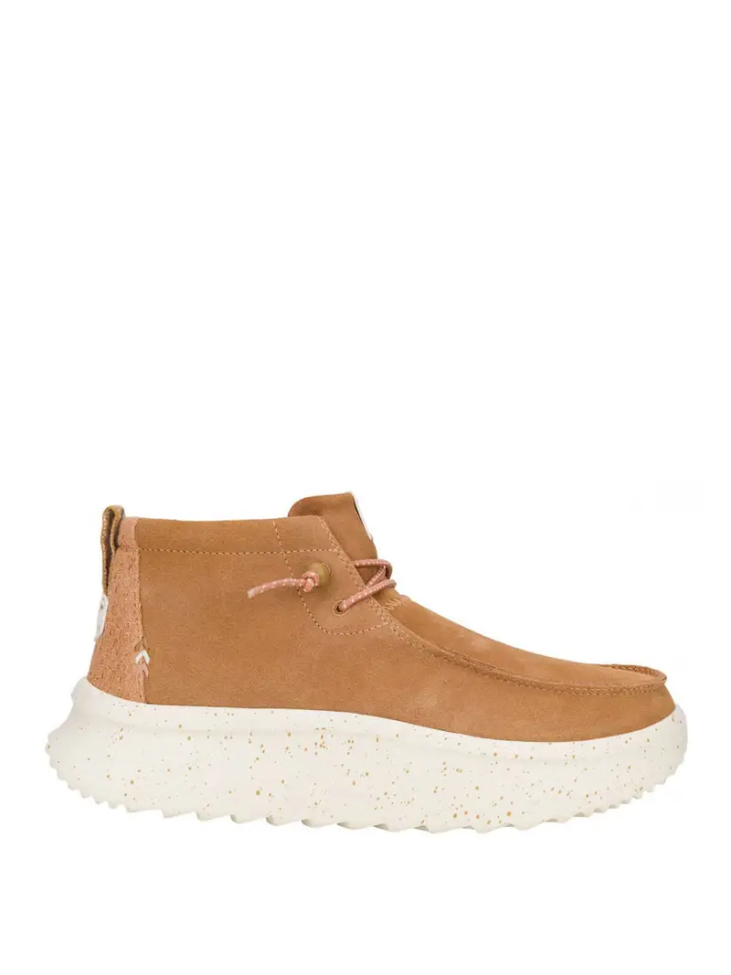 hey-dude stivaletto wendy peak hi suede da donna - beige