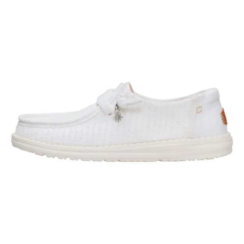 HEY DUDE Wendy Frayed Canvas Snow White