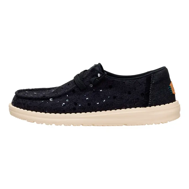 HEY DUDE Wendy Sequin Lace Black