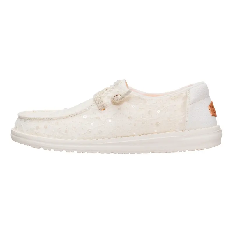 HEY DUDE Wendy Sequin Lace Ivory