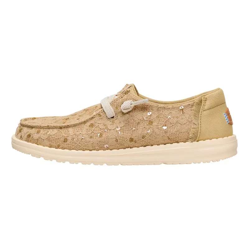 HEY DUDE Wendy Sequin Lace Olive Grey