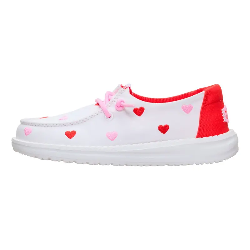 HEY DUDE Wendy Y Embroidered Hearts White