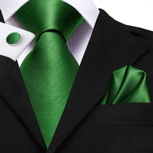 Hi-Tie Set di cravatte in seta da uomo con gemelli a forma di fazzoletto da taschino con cravatta in tinta unita Paisley a righe N-3364