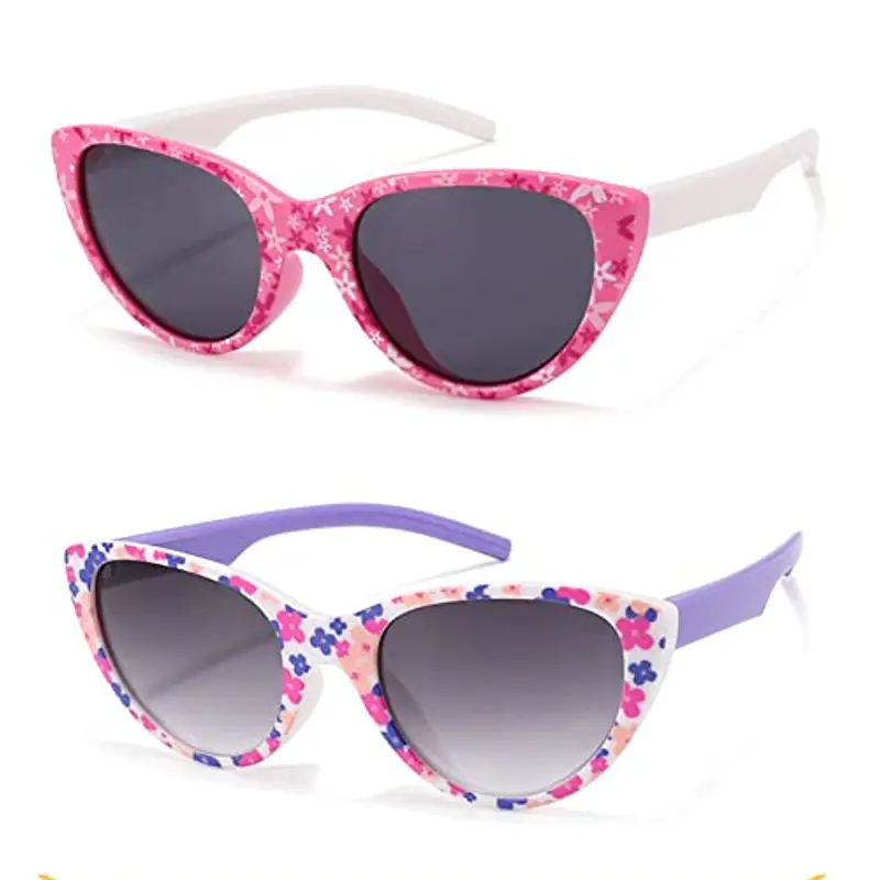 Hifot 2 Pezzi Occhiali da Sole per Ragazza, Occhiali da Fiore UV400 Ultravioletti per Occhiali da sole Divertenti Bicchieri da Festa per