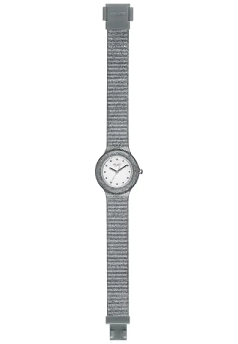 HIP HOP Sparkling Mania, Orologio Donna Glitterato Argento, Cinturino Morbido in Silicone Resistente all'Acqua HWU0967