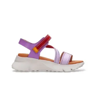 Hispanitas per donna CHV243459 Sandali giamaicani, rossi e lilla, Pelle, 3 a 5cm, Velcro, Casual