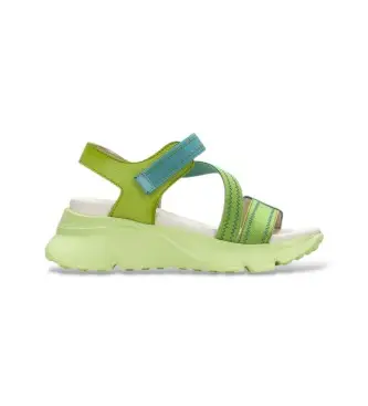 Hispanitas per donna CHV243459 Sandali turchesi Jamaica, Pelle, 3 a 5cm, Velcro, Casual, Verde