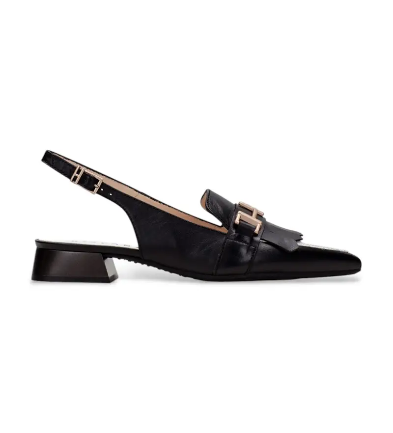 Hispanitas per donna. CHV253817 Scarpe in pelle nera Dali, Nero, 1 a 3 cm, 3 a 5cm, Nessuno, Fibbia, Casual