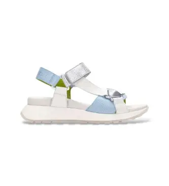 Hispanitas per donna CHV264807 Sandali color ambra, bianco sporco, Pelle, Blu, 3 a 5cm, Velcro, Casual
