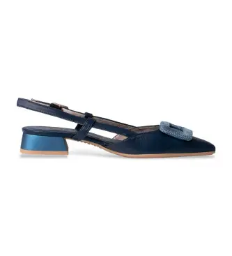 Hispanitas per donna HV243349 Ballerine Dalí blu navy, Pelle, Basso, 1 a 3 cm, Fibbia, Casual