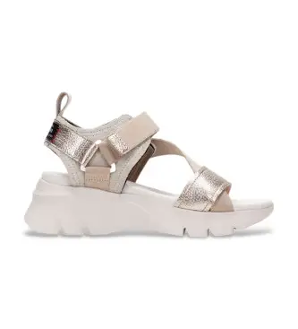 Hispanitas per donna HV254007 Sandali dorati Dakar, Pelle, Oro, 3 a 5cm, Velcro, Casual