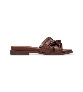 Hispanitas per donna HV264683 Sandali marroni Bali, Pelle, Marrone, Basso, 1 a 3 cm, Nessuno, Casual Pietra