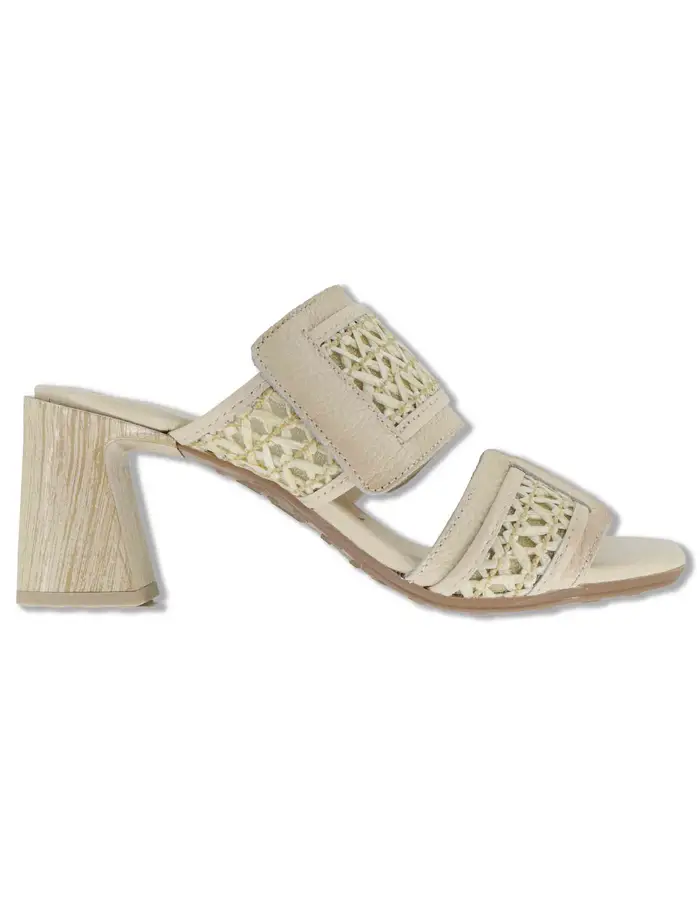 Hispanitas Sandali in pelle off white con doppia fascia e tacco alto Donna RHV264747 PANNA