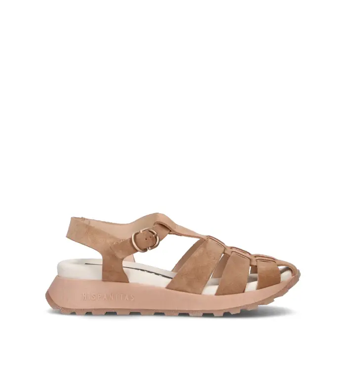 HISPANITAS Sandalo donna beige in pelle Vario