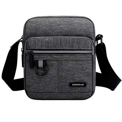Hjkiopc Borsa a tracolla Uomo Grigio 3169077