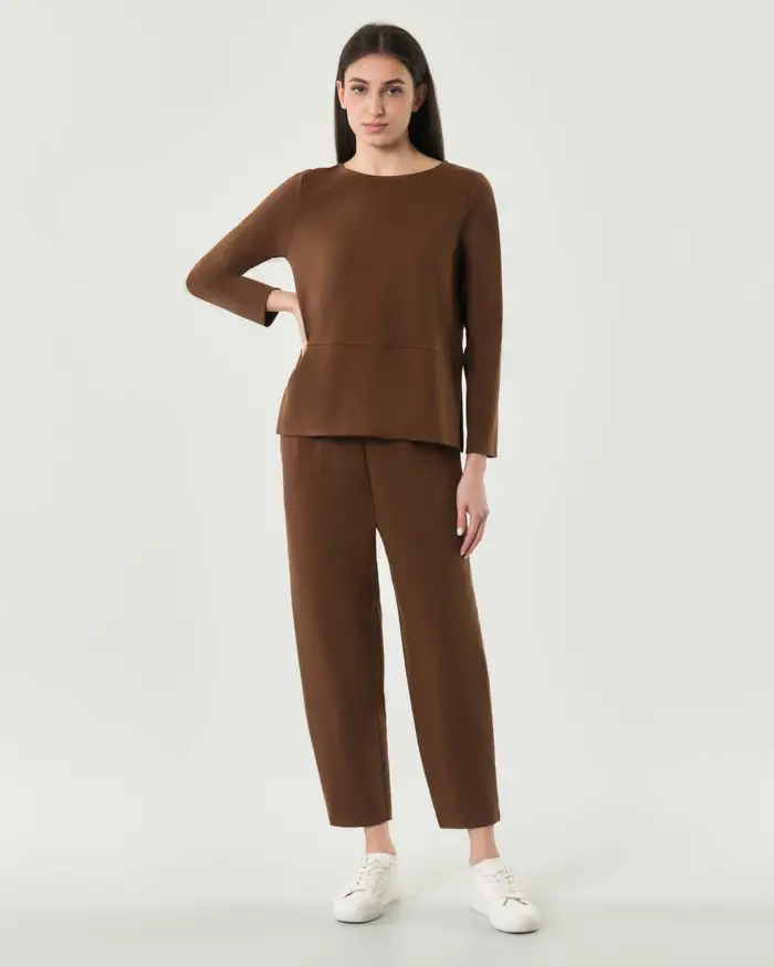 Hlo! Pantalone baloon marrone in felpa