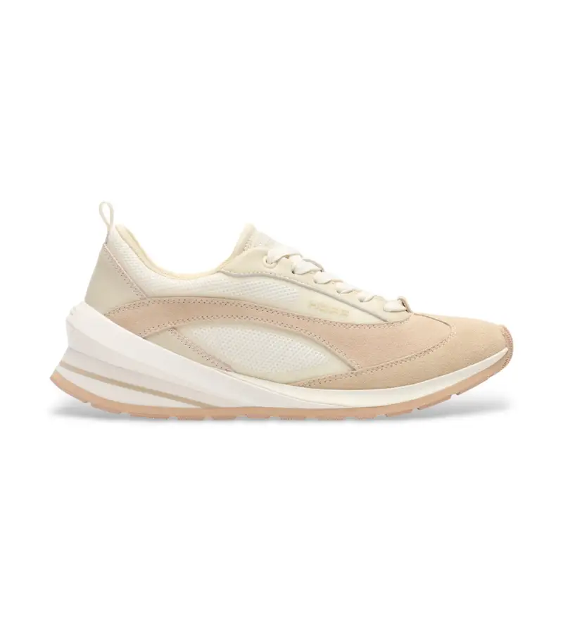 HOFF per donna 22565401 Sneakers Seven Runner in pelle beige, Basso, Stringhe, Casual