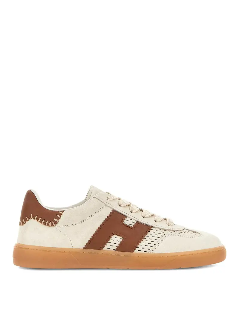 Hogan Fantastiche sneakers in pelle beige/marrone