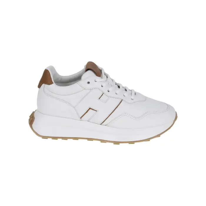 Hogan scarpe uomo runningh641 in pelle bianca e cuoio