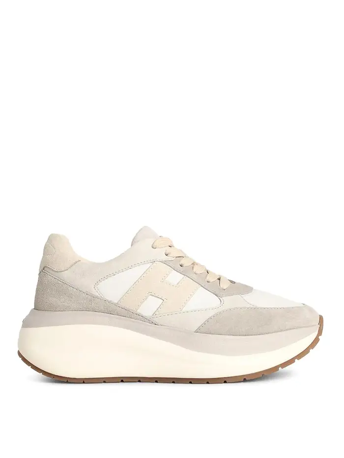 Hogan Scneaker robuste in pelle grigia Bianco