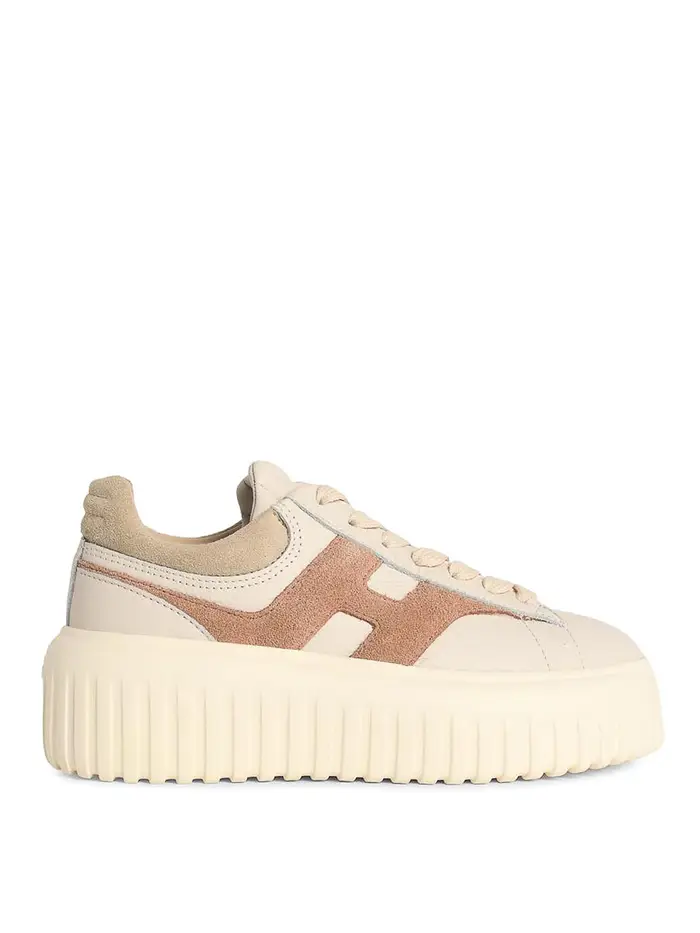 Hogan Sneakers in pelle beige a righe