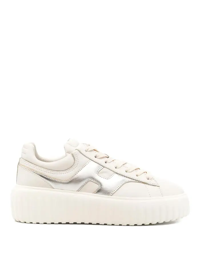 Hogan Sneakers in pelle con strisce H Grigio