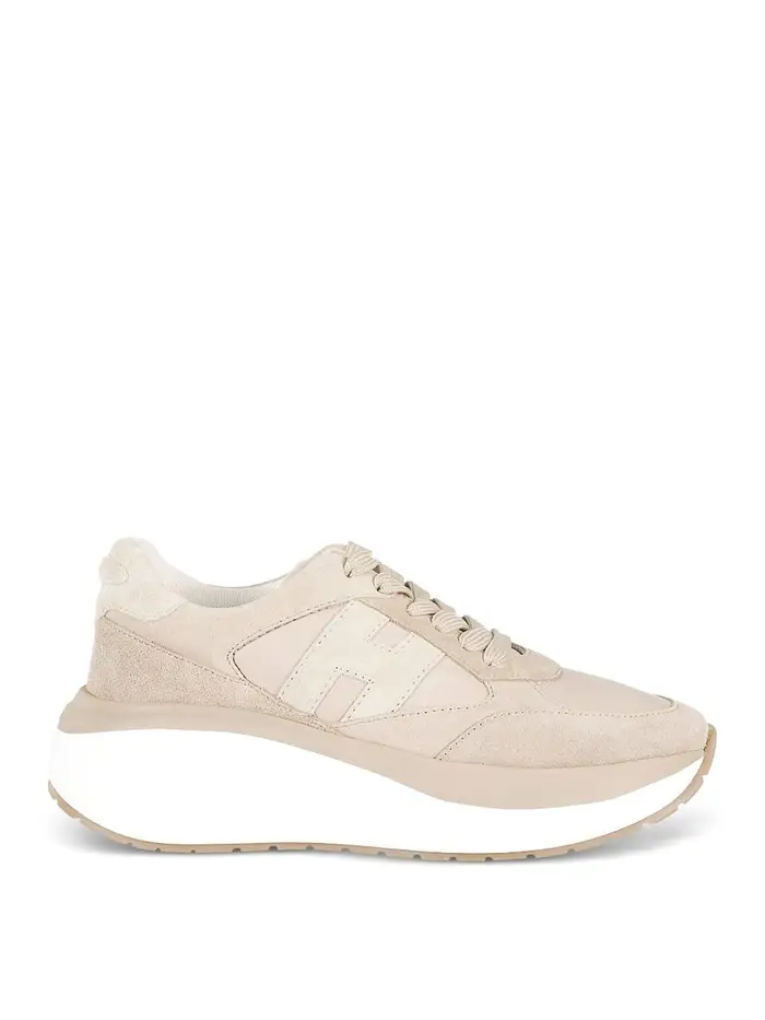 Hogan Sneakers in pelle H714 Marrone Chiaro