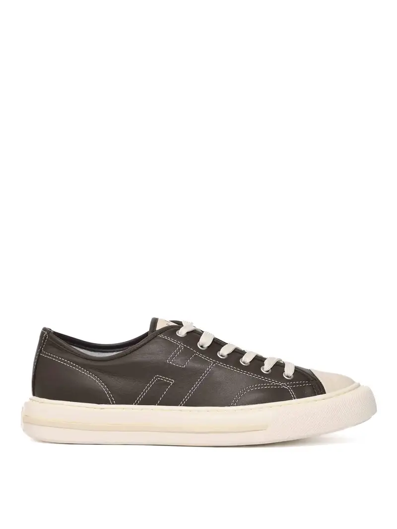 Hogan Sneakers Rebel In Pelle Marrone