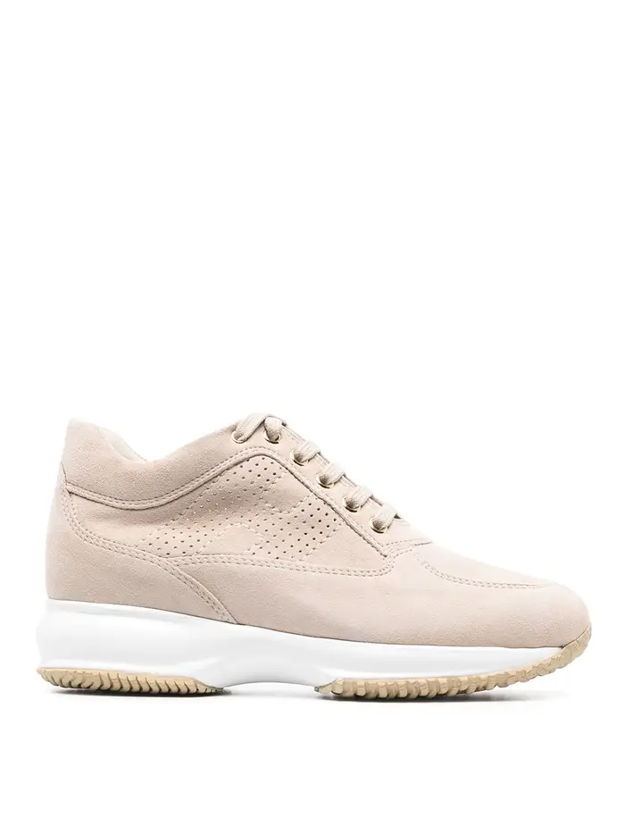 Hogan Sneakers stringate in camoscio Beige