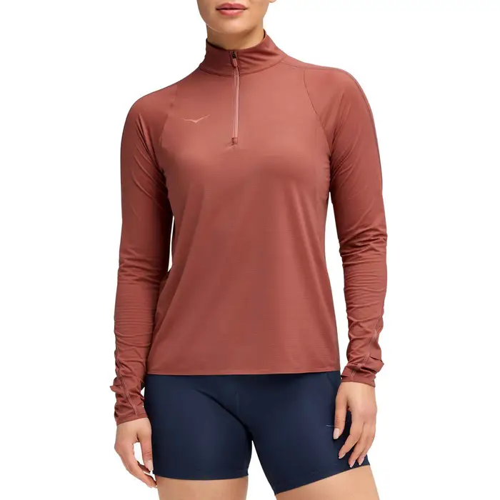 HOKA MAGLIA MANICA LUNGA 1/4 ZIP GLIDETECH DONNA