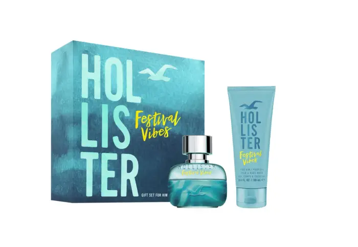 Hollister Set Festival Vibes gel doccia e shampoo Festival Vibes 2 in 1 100 ml + eau de toilette Festival Vibes da uomo 50 ml